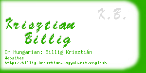 krisztian billig business card